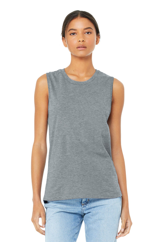 Front View of Athletic Ht BELLA+CANVAS Women's Jersey Muscle Tank. BC6003 - S