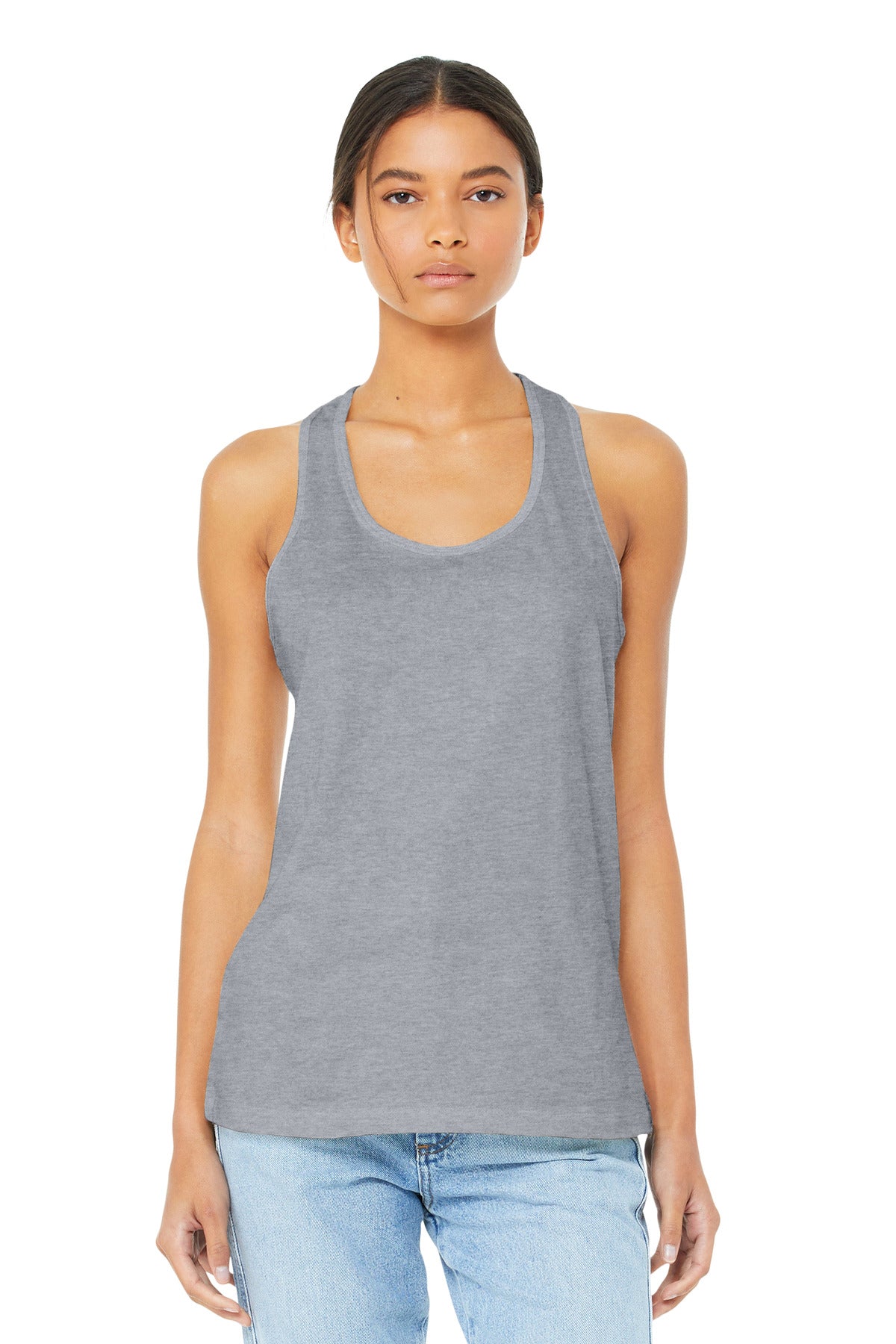 Front View of Athletic Ht BELLA+CANVAS Women's Jersey Racerback Tank. BC6008 - S