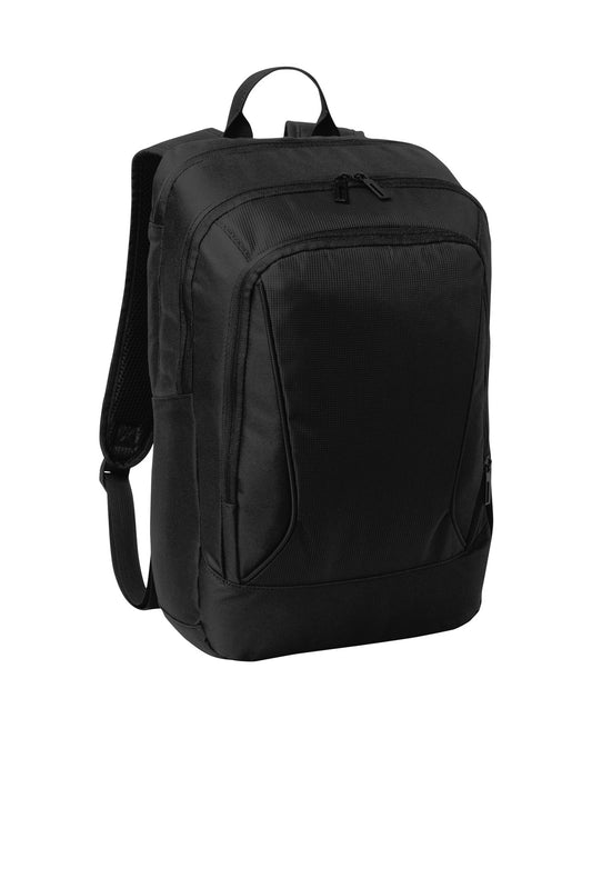 Front View of Black Port Authority City Backpack. BG222