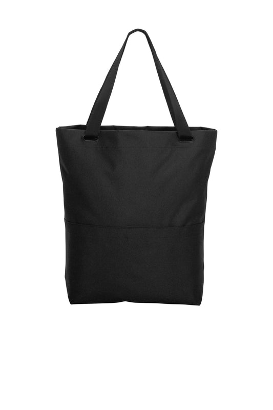 Front View of Black Port Authority Access Convertible Tote. BG418