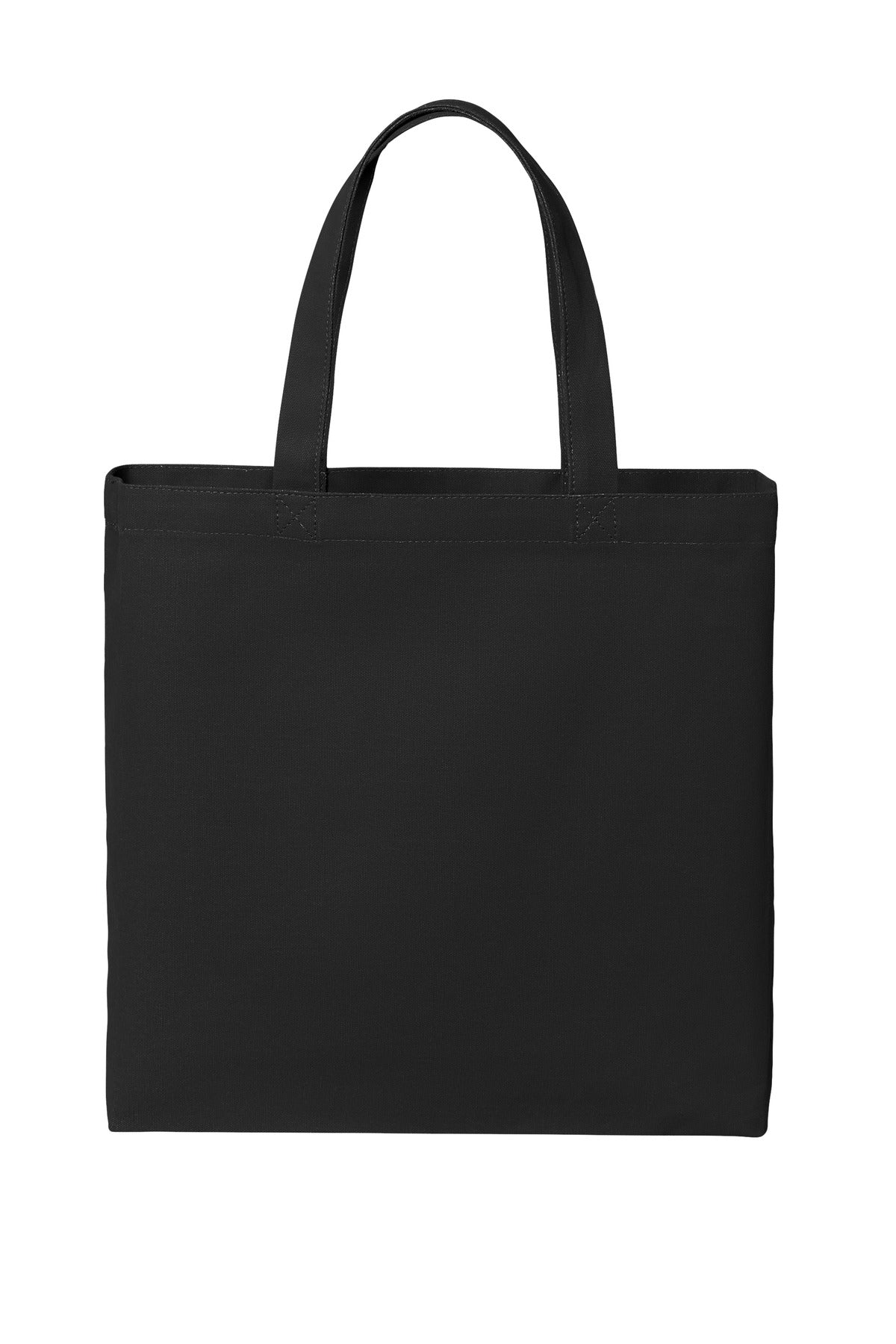 Front View of DeepBlack Port Authority Cotton Canvas Tote BG424