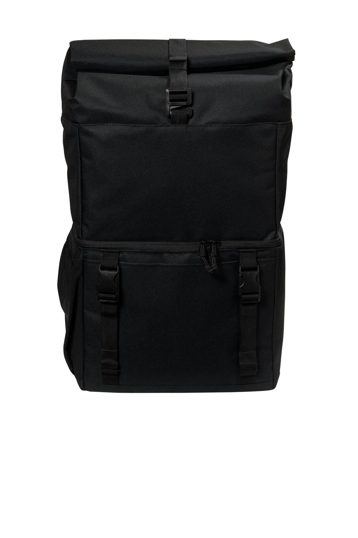 Front View of Black Port Authority 18-Can Backpack Cooler BG501