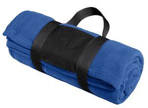 Black Port Authority Fleece Blanket with Carrying Strap. BP20
