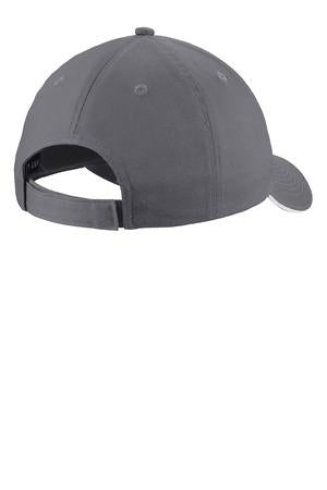 Black/White Port & Co Unstructured Sandwich Bill Cap. C919