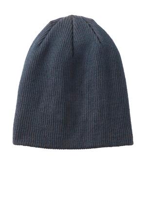 Black/Iron Gry Port Authority Rib Knit Slouch Beanie. C935