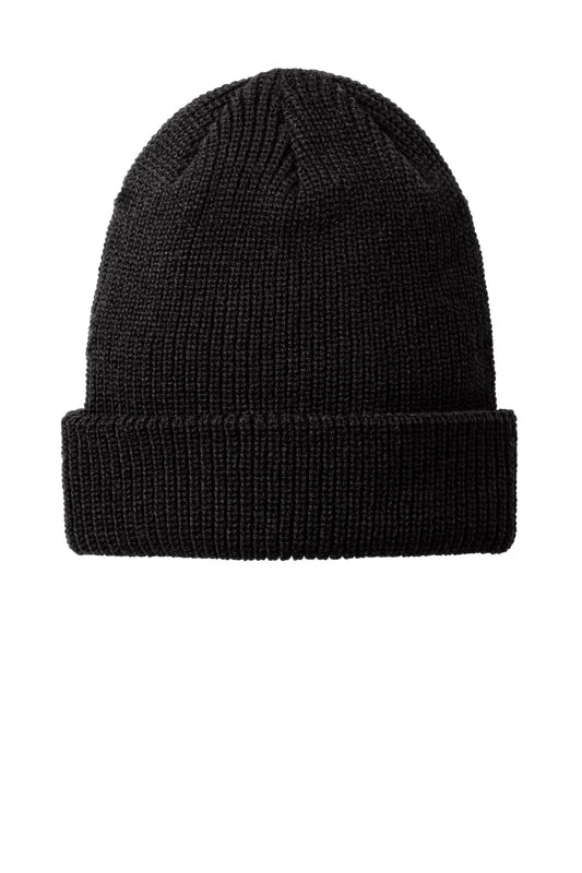 Front View of DeepBlack Port Authority Chunky Knit Beanie C958