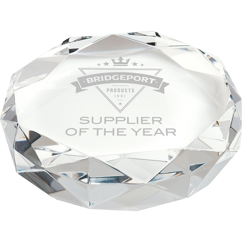 N/A Rimini Gem Cut Crystal Paperweight