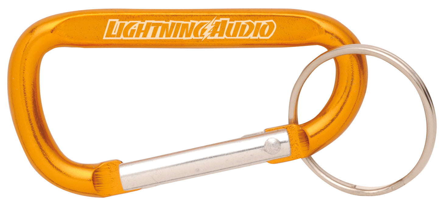 Front View of Black Carabiners With Keyring