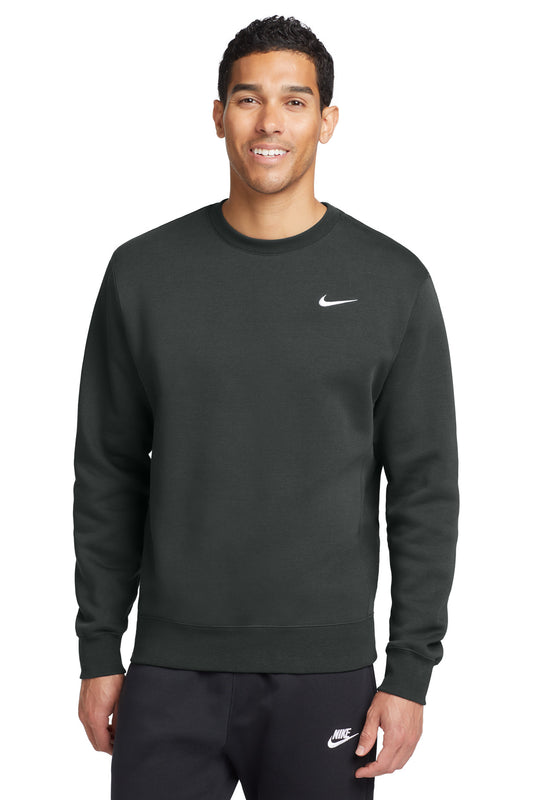Front View of Anthracite Nike Club Fleece Crew CJ1614 - S