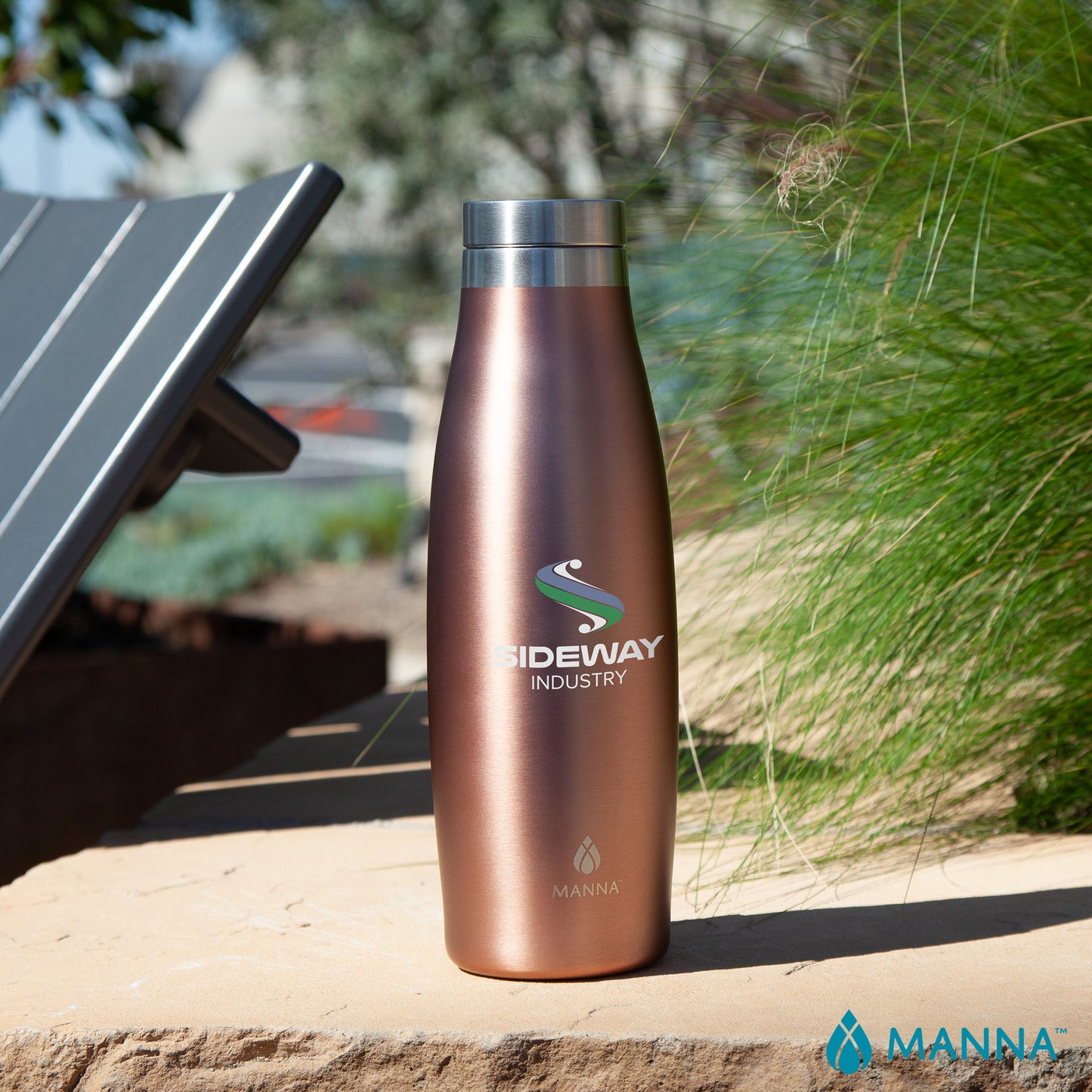 Manna™ 18 oz. Oasis Stainless Steel Water Bottle w/ Marble Lid