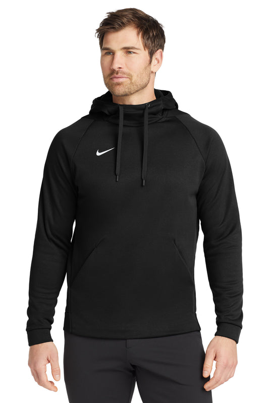 Front View of Team Black Nike Therma-FIT Pullover Fleece Hoodie CN9473 - S