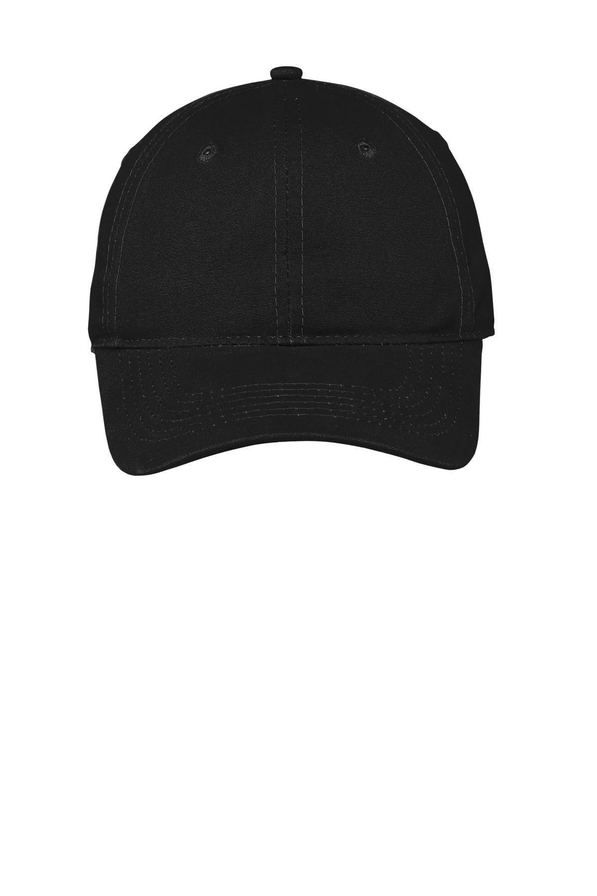 Front View of Black Port & Co Soft Brushed Canvas Cap. CP96