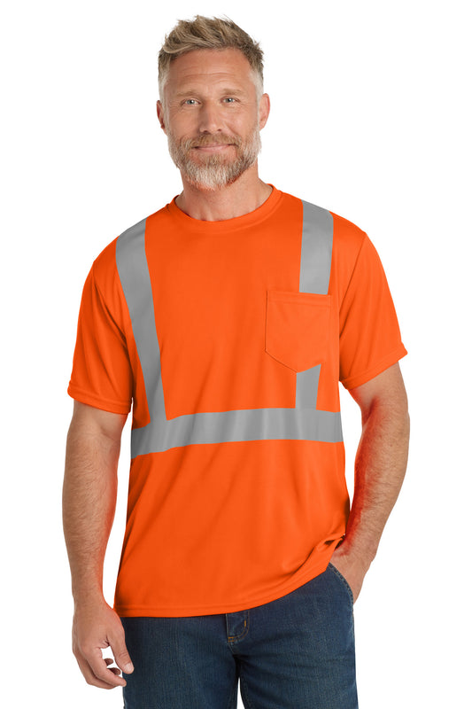 Front View of SftyOrg CornerStone ANSI 107 Class 2 Mesh Tee. CS200 - S