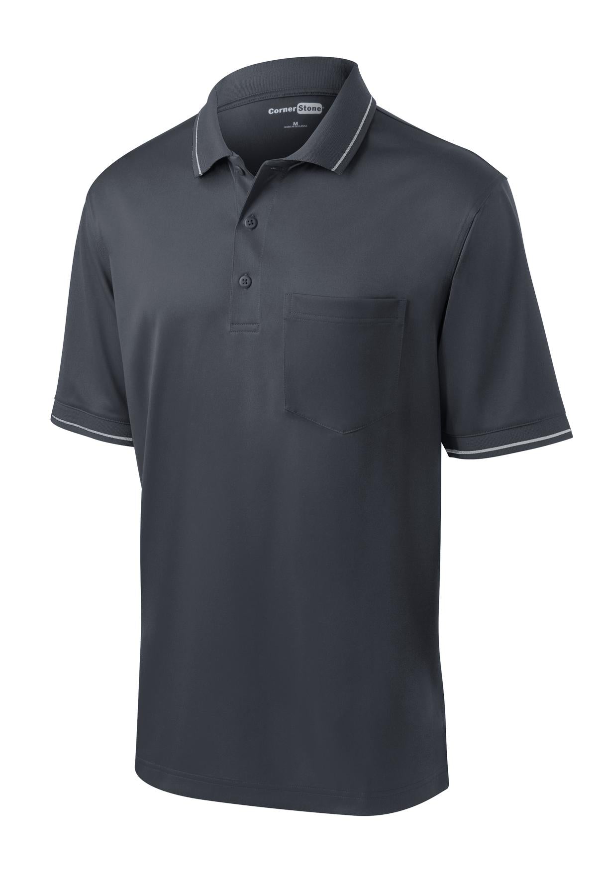 CornerStone Select Snag-Proof Tipped Pocket Polo. CS415