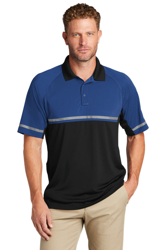 Front View of Royal/Black CornerStone Select Lightweight Snag-Proof Enhanced Visibility Polo CS423 - XS