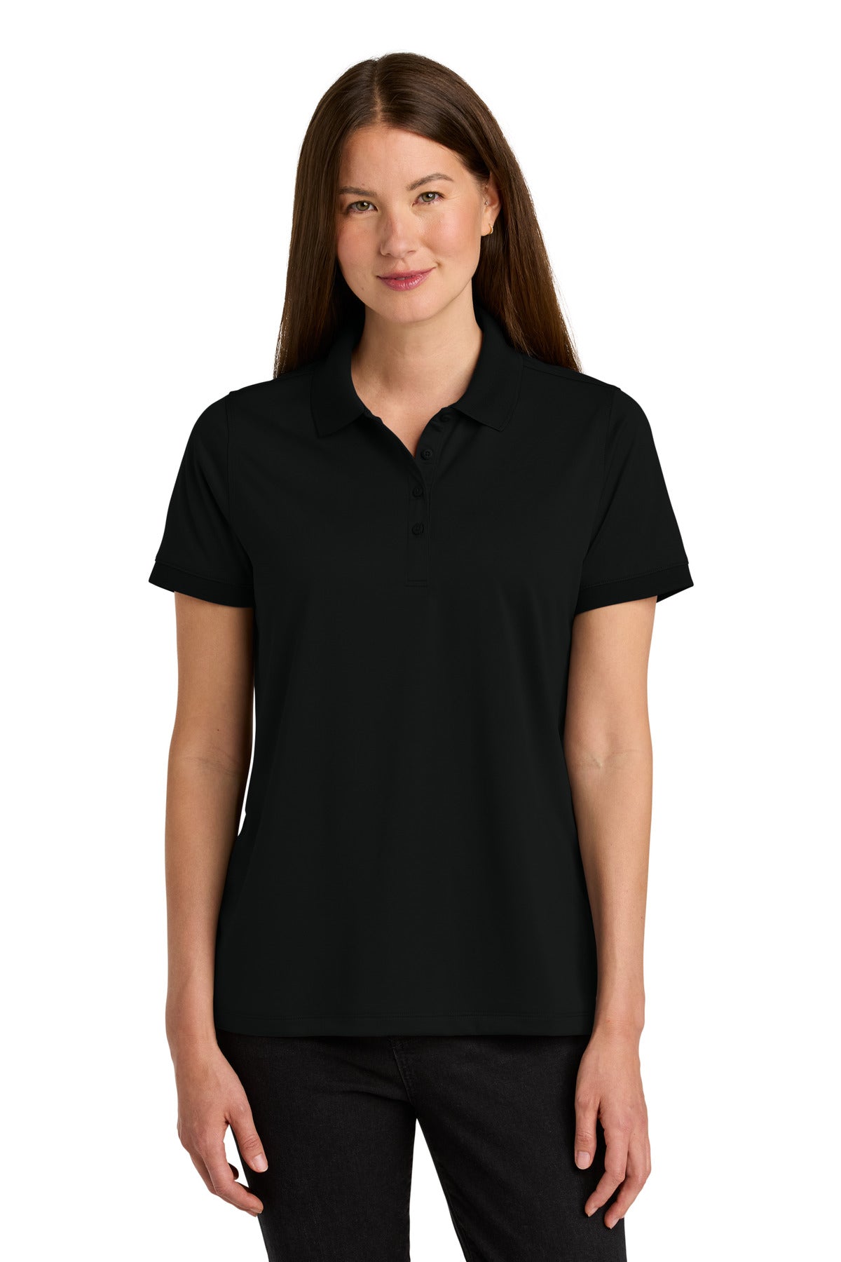 Front View of Black CornerStone Women's Workwear Pro Polo CS451 - 4XL