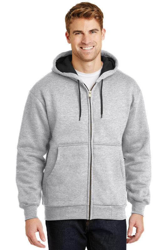Front View of Ath Heather CornerStone - Heavyweight Full-Zip Hooded Sweatshirt with Thermal Lining. CS620 - XS