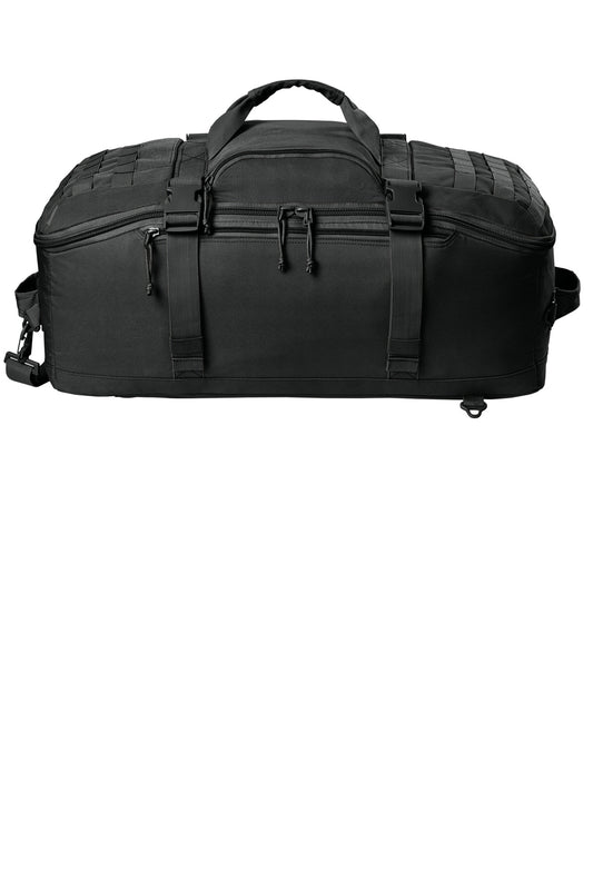 Front View of Black CornerStone Tactical Barrel Duffel CSB817