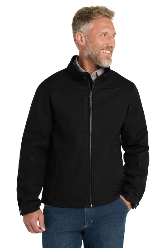 Front View of Black CornerStone Duck Bonded Soft Shell Jacket CSJ60 - XS