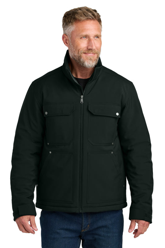 Front View of Black CornerStone Insulated Workwear Soft Shell CSJ75 - XS