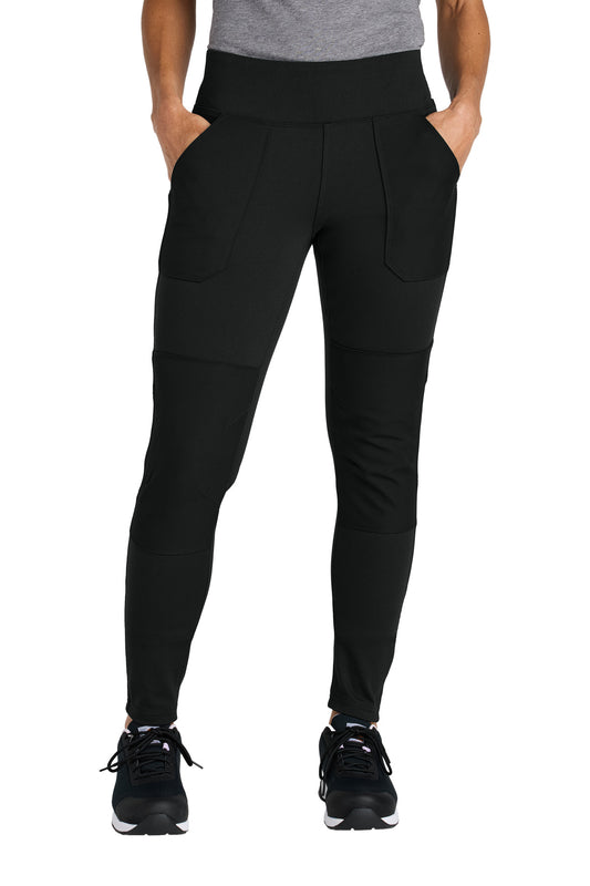 Front View of Black Carhartt Force Women's Midweight Utility Legging CT102482 - XS