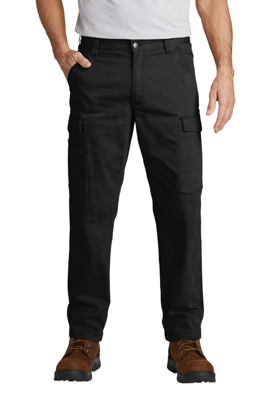 Front View of Black Carhartt Rugged Flex Rigby Cargo Pant CT103574 - 3030