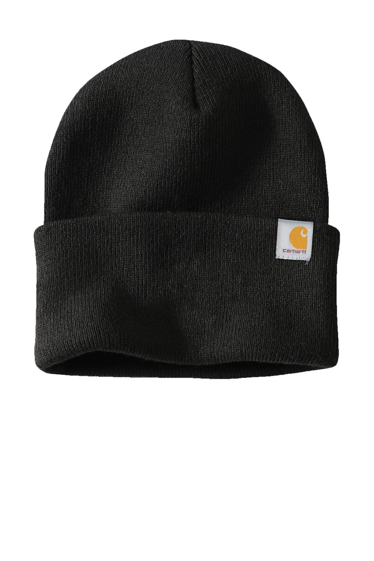 Front View of Black Carhartt Watch Cap 2.0 CT104597