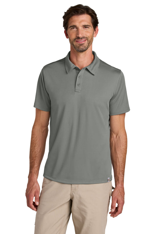 Front View of AsphaltGry Carhartt Force Sun Defender Polo CT106899 - S