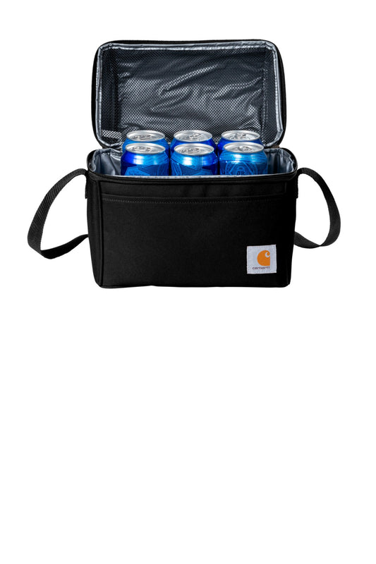 Front View of Black Carhartt Lunch 6-Can Cooler. CT89251601