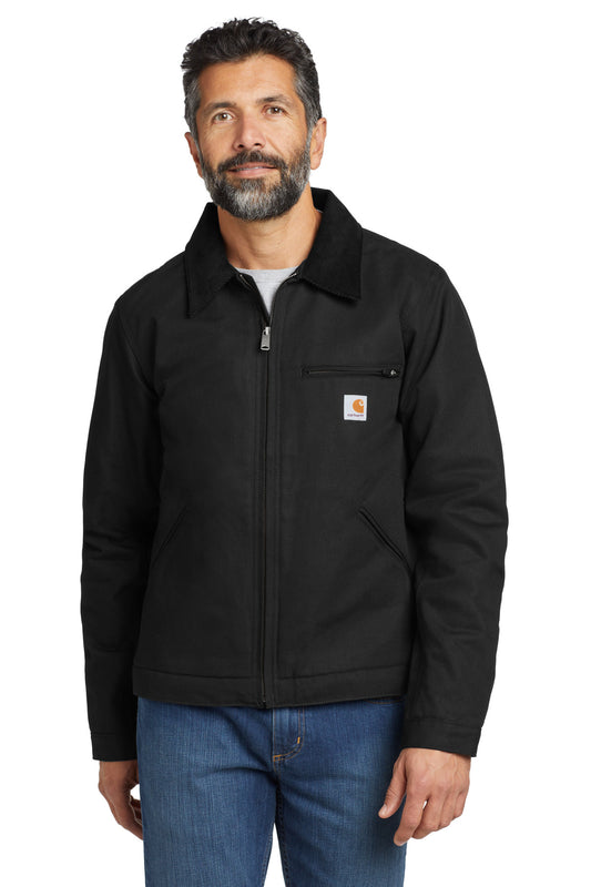 Front View of Black Carhartt Tall Duck Detroit Jacket CTT103828 - 2XLT