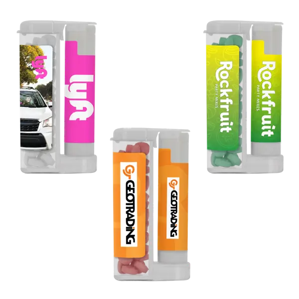 Sugar Free Mints in a Rectangular Flip-Top Duo w/ SPF 15 Lip Balm
