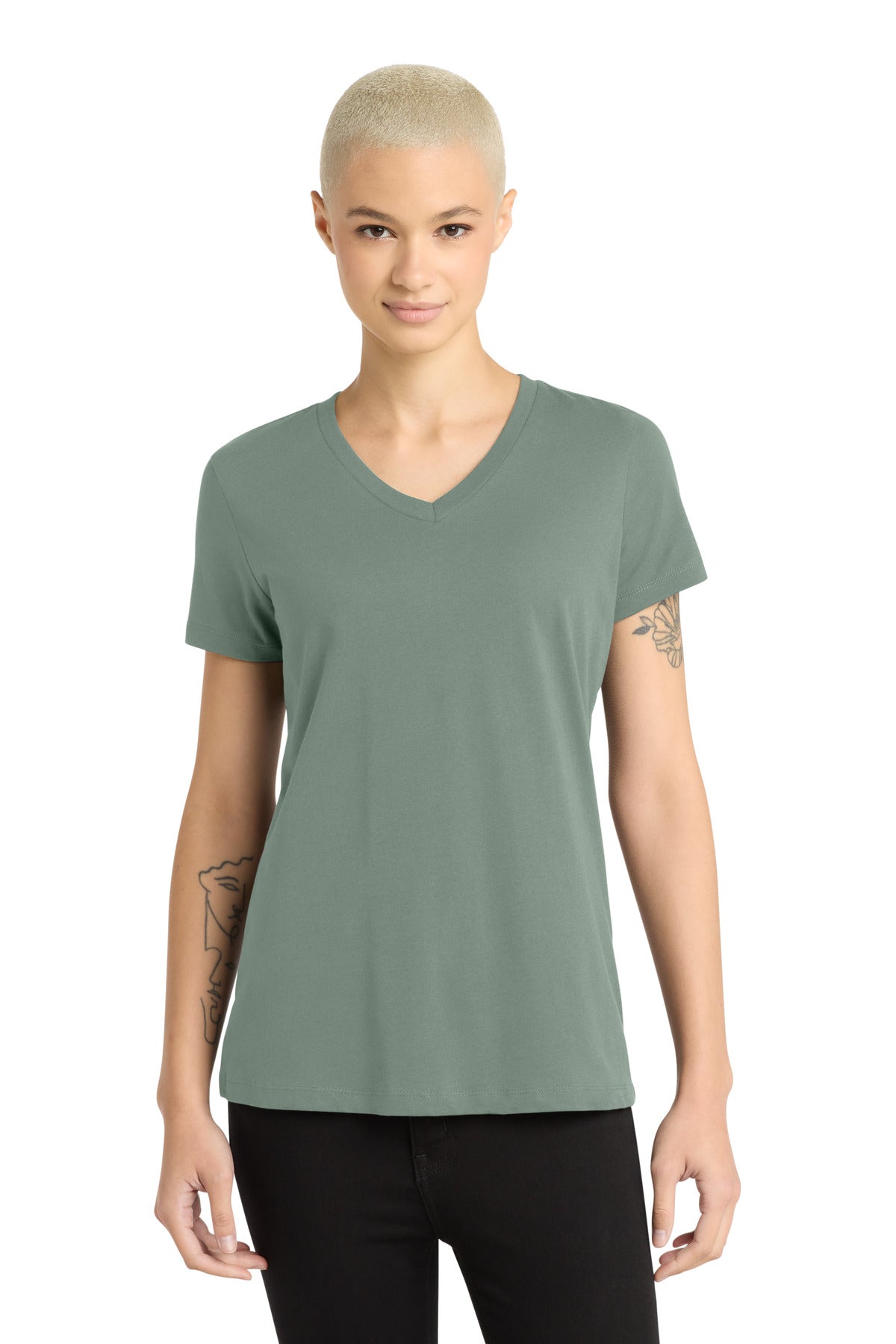 District - Women's Perfect Weight V-Neck Tee. DM1170L