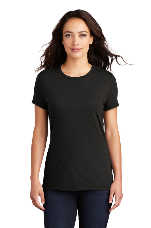 Front View of Black District Women's Perfect Tri Tee. DM130L - XXL