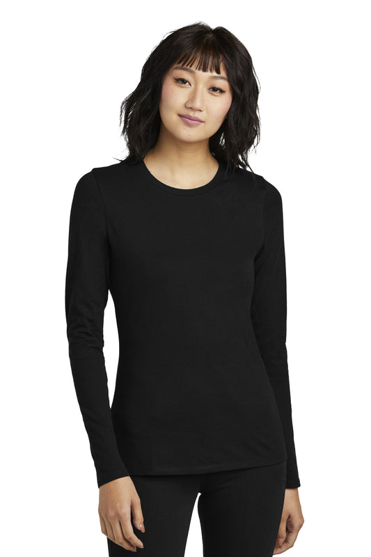 Front View of Black District Women's Perfect Blend CVC Long Sleeve Tee DT110 - 3XL