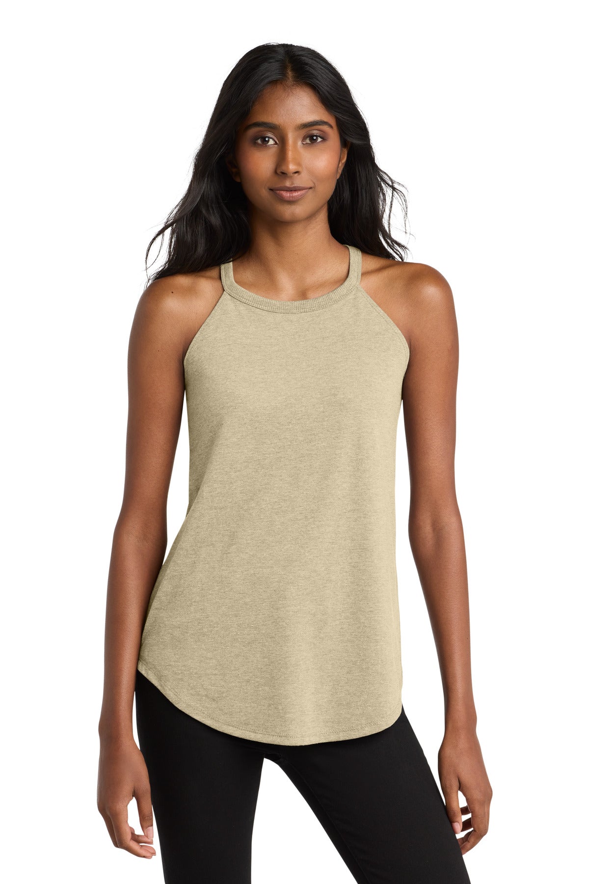 SanMar DT137L_deserttanheather_model_front.jpg