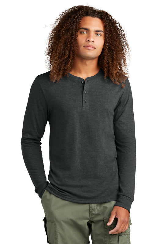 Front View of BlackFrost District Perfect Tri Long Sleeve Henley DT145 - XS