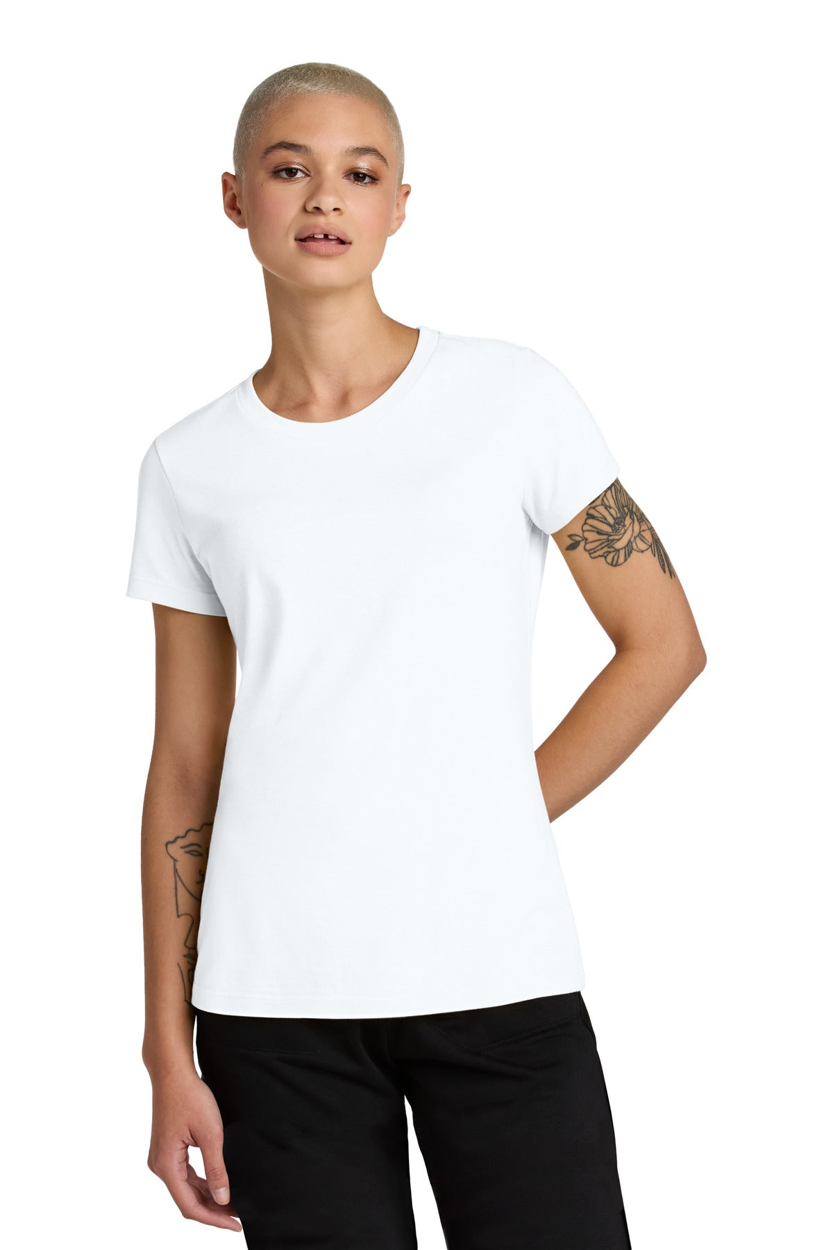 Front View of BrtWhite District Women's Perfect Weight CVC Tee DT188 - 4XL