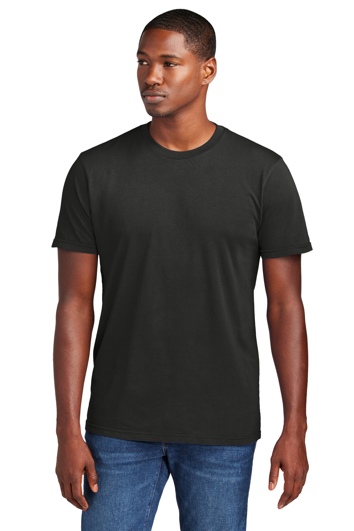 Front View of Black District Wash Tee DT2101 - XS