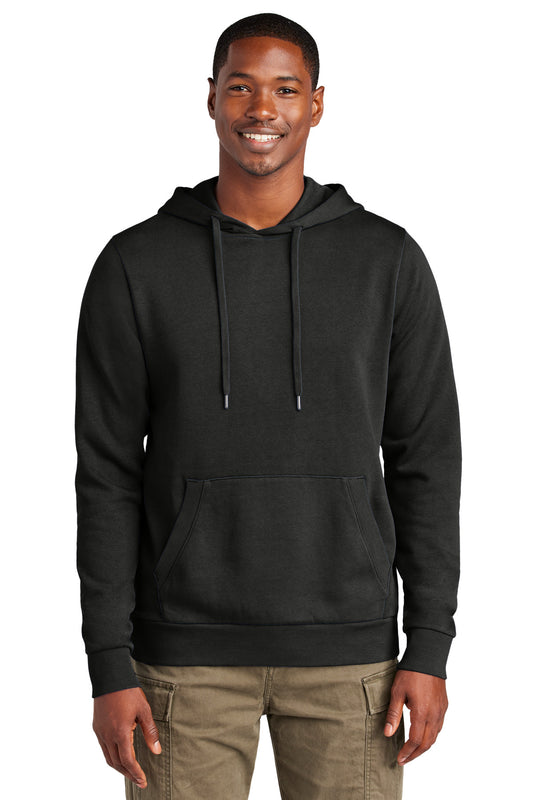 Front View of Black District Wash Fleece Hoodie DT2200 - XS