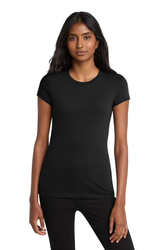 Front View of Black District Women's Fitted Very Important Tee . DT6001 - XL