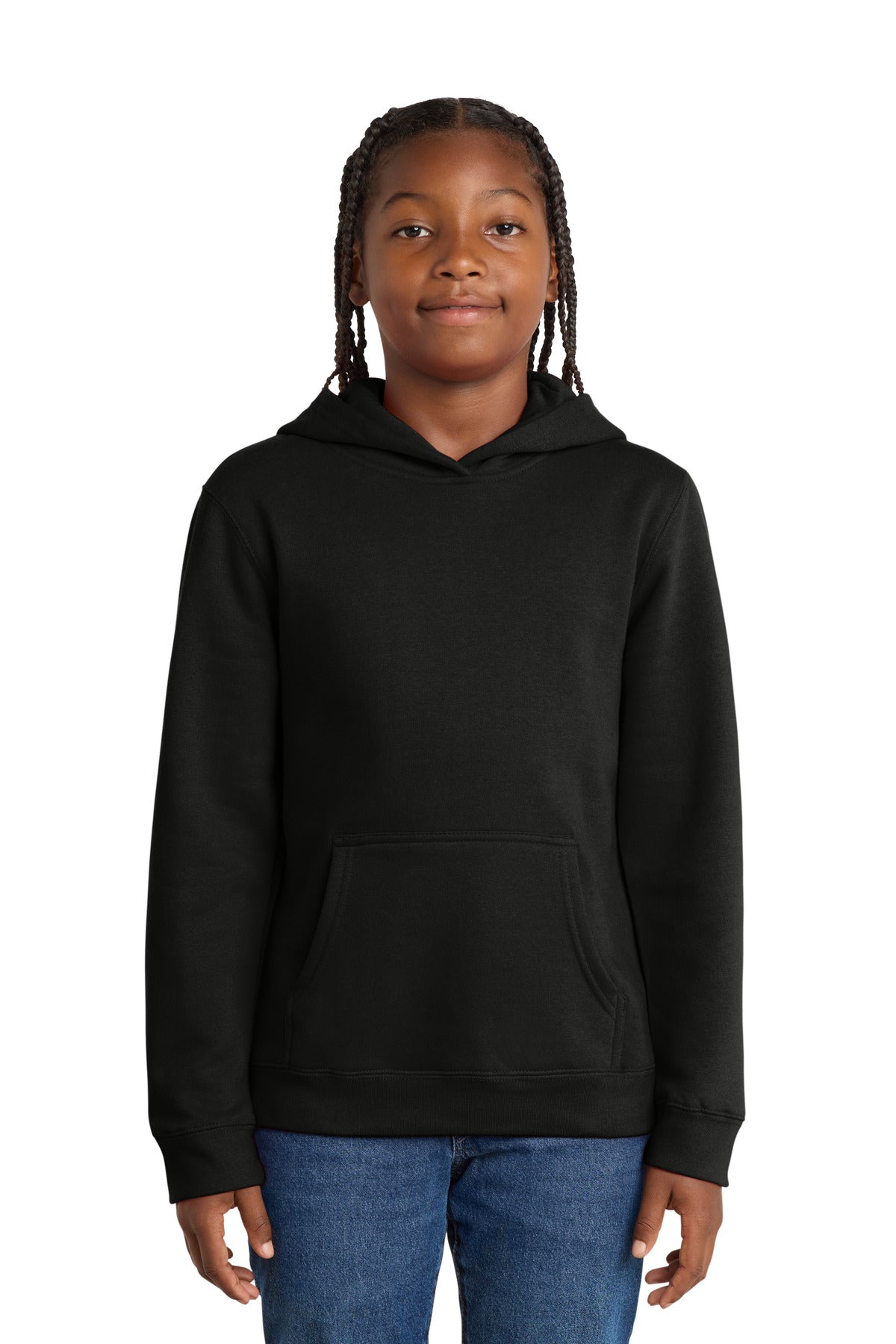 Front View of Black District Youth V.I.T. Fleece Hoodie DT6100Y - XS