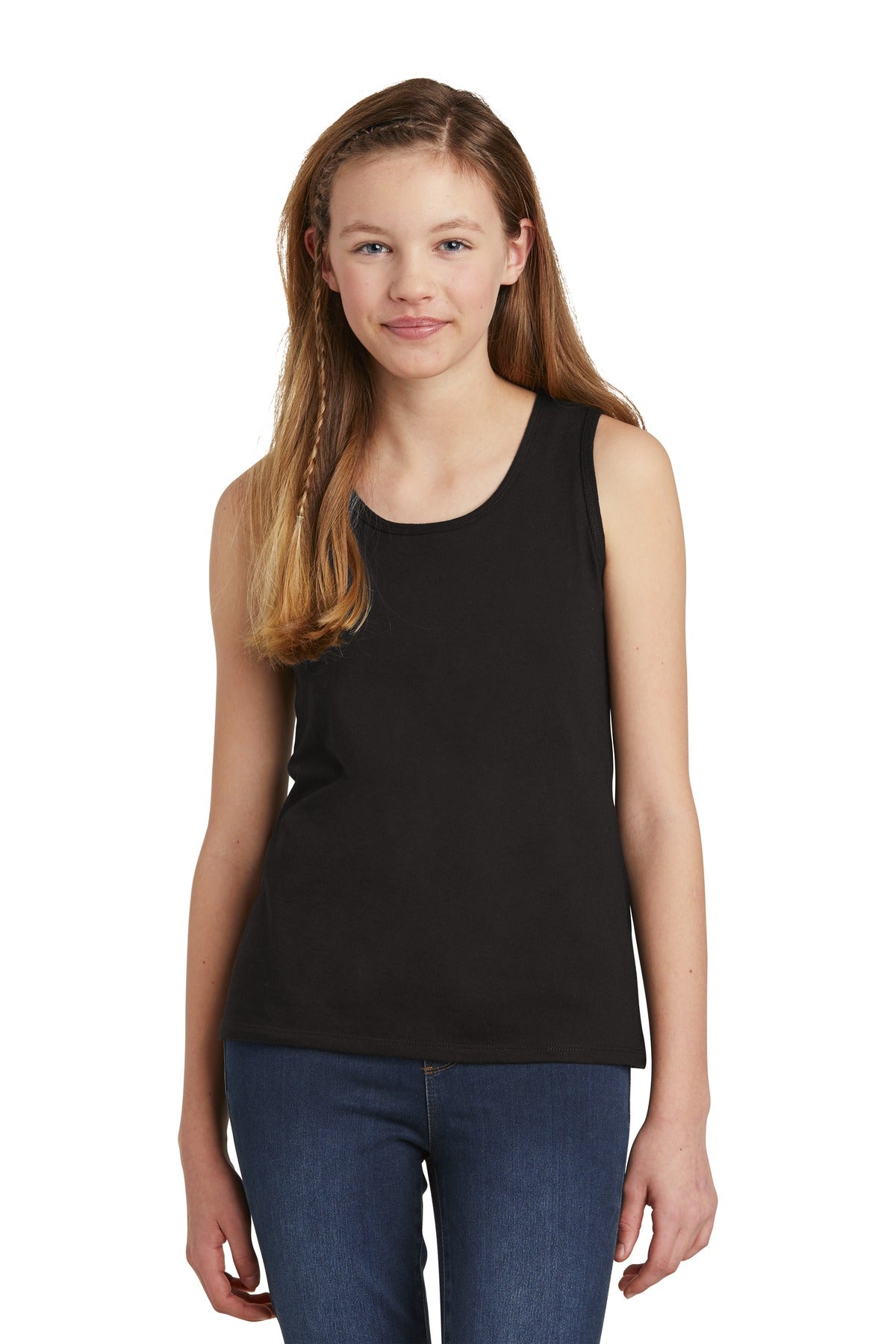 Front View of Black District Girls V.I.T. Tank DT6303YG - XS