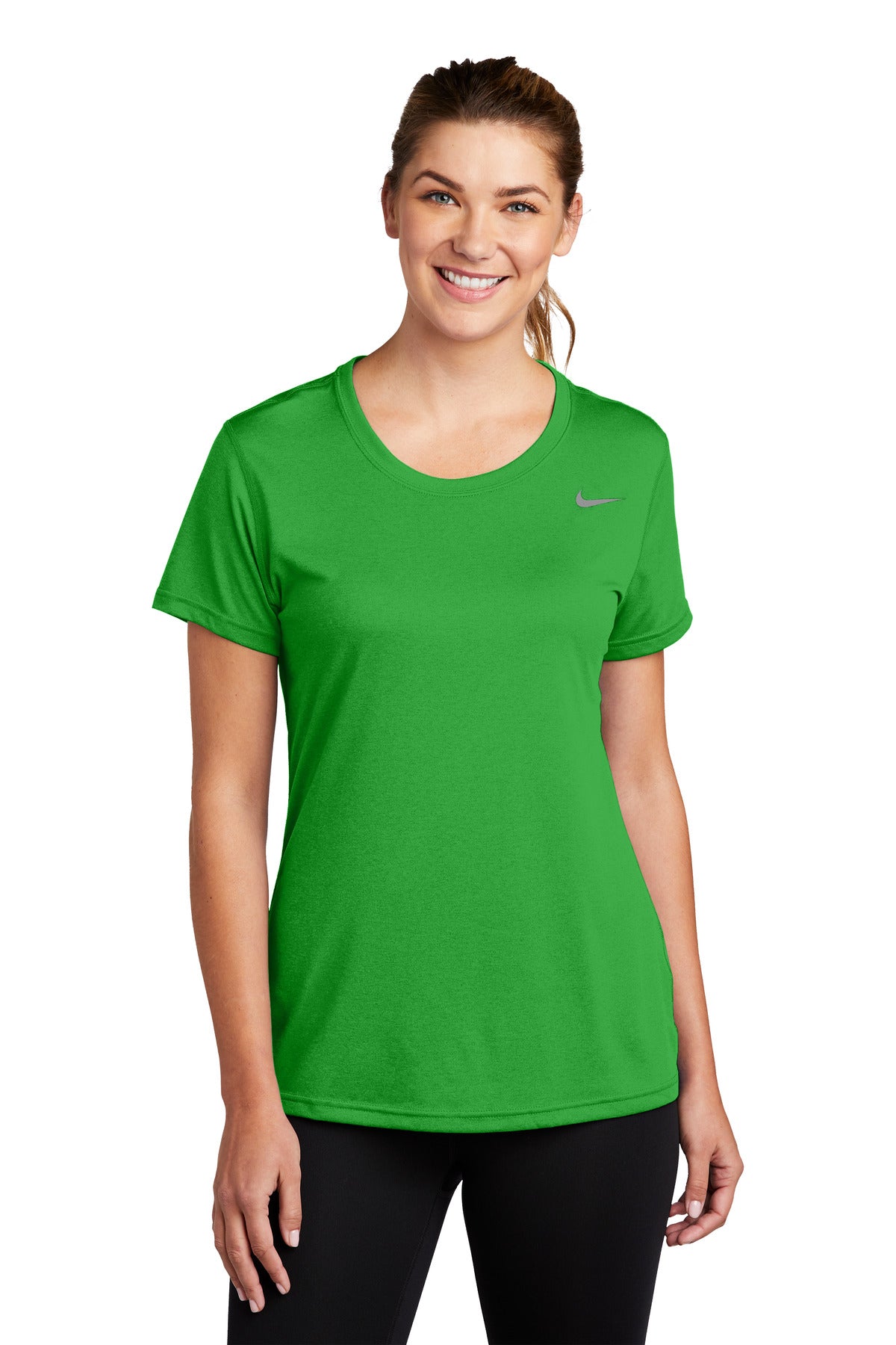Front View of AppleGreen Nike Women's Team rLegend Tee DV7312 - S