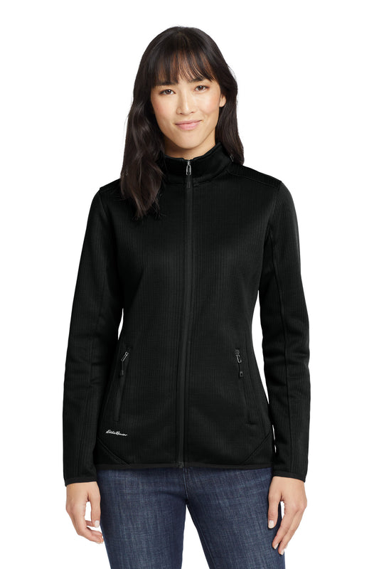 Front View of Black Eddie Bauer Women's Dash Full-Zip Fleece Jacket. EB243 - XS
