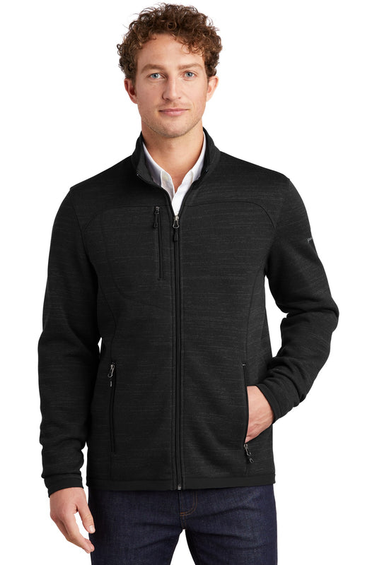 Front View of Black Eddie Bauer Sweater Fleece Full-Zip. EB250 - XS