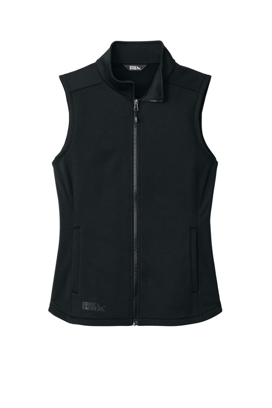 Front View of Black Eddie Bauer Women's Smooth Mid Layer Fleece Vest EB2570 - XS