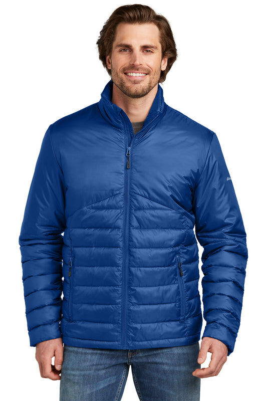 Front View of CobaltBl Eddie Bauer Quilted Jacket EB510 - XS