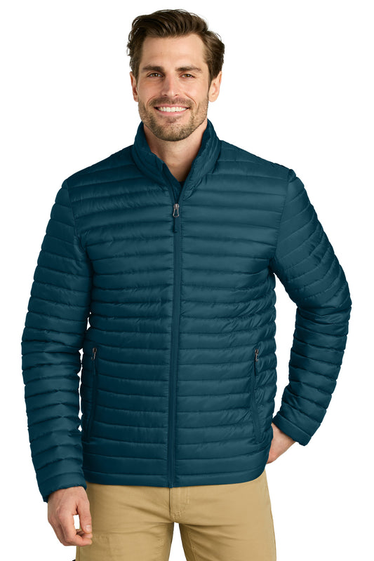 Front View of AdrBlue Eddie Bauer Packable Quilted Full-Zip EB514 - XS