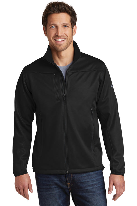 Front View of Black Eddie Bauer Weather-Resist Soft Shell Jacket. EB538 - XS