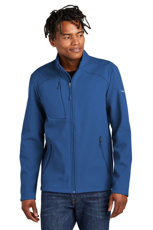 Front View of CobaltBl Eddie Bauer Stretch Soft Shell Jacket EB544 - XS